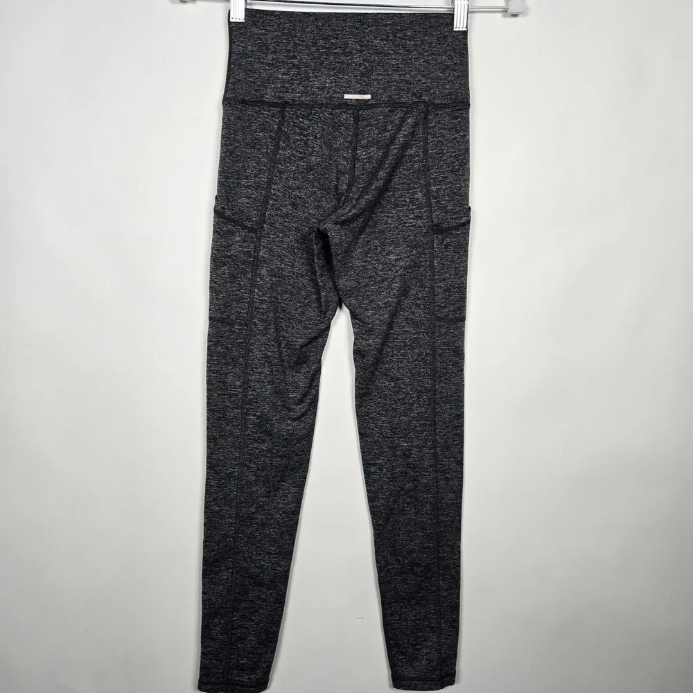 Aerie Chill Play Move Grey Space Dye High Waisted Leggings‎ Pockets Size Small S